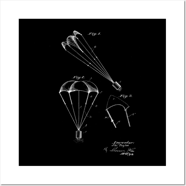 Parachute Vintage Patent Drawing Wall Art by TheYoungDesigns